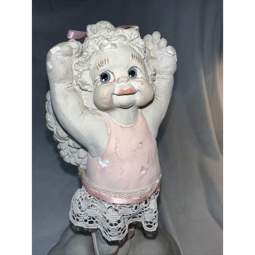 Dreamsicle Angel Cherub Ballerina Figurine Ballet Dancer Music Box 8 1/2 in Tall